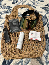 Load image into Gallery viewer, Woven bag with sun essentials
